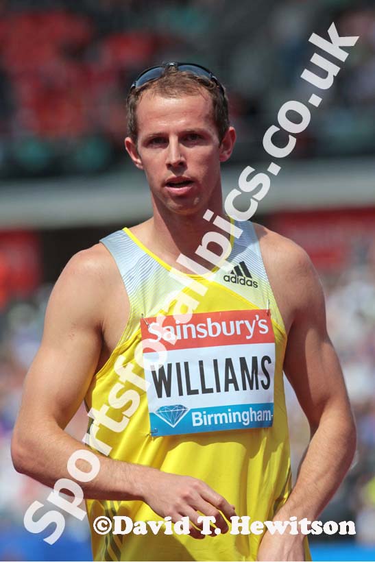 Rhys Williams (GB) 2nd in the 400 metres hurdles at the IAAF Diamond League, Birmingham.